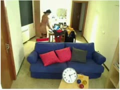 A hidden camera captures a gorgeous brunette masturbating.